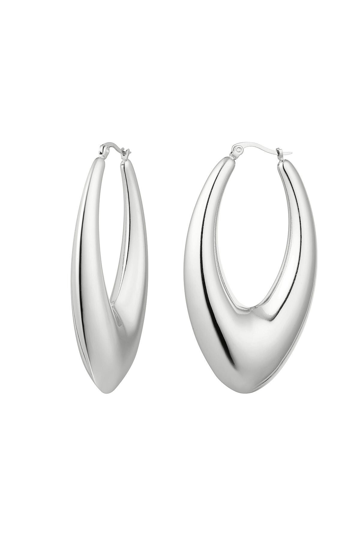 Earrings stainless steel chic large Silver h5 