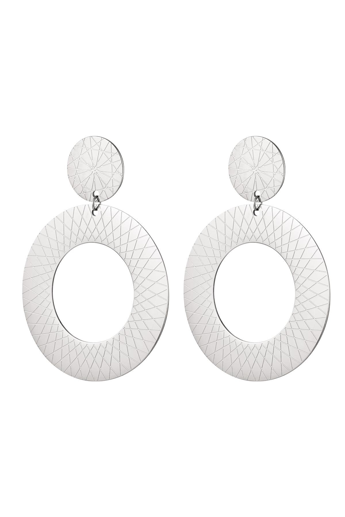 Embossed earrings Silver Stainless Steel 