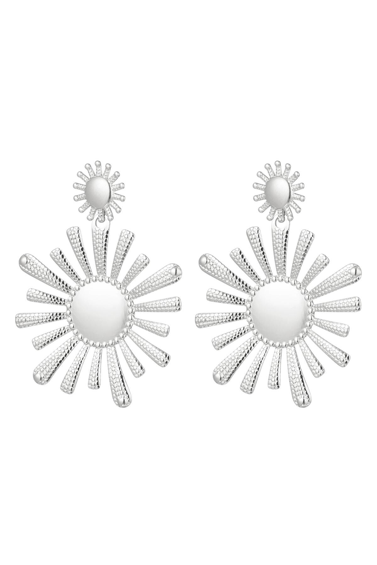 Earrings stainless steel flowers Silver h5 