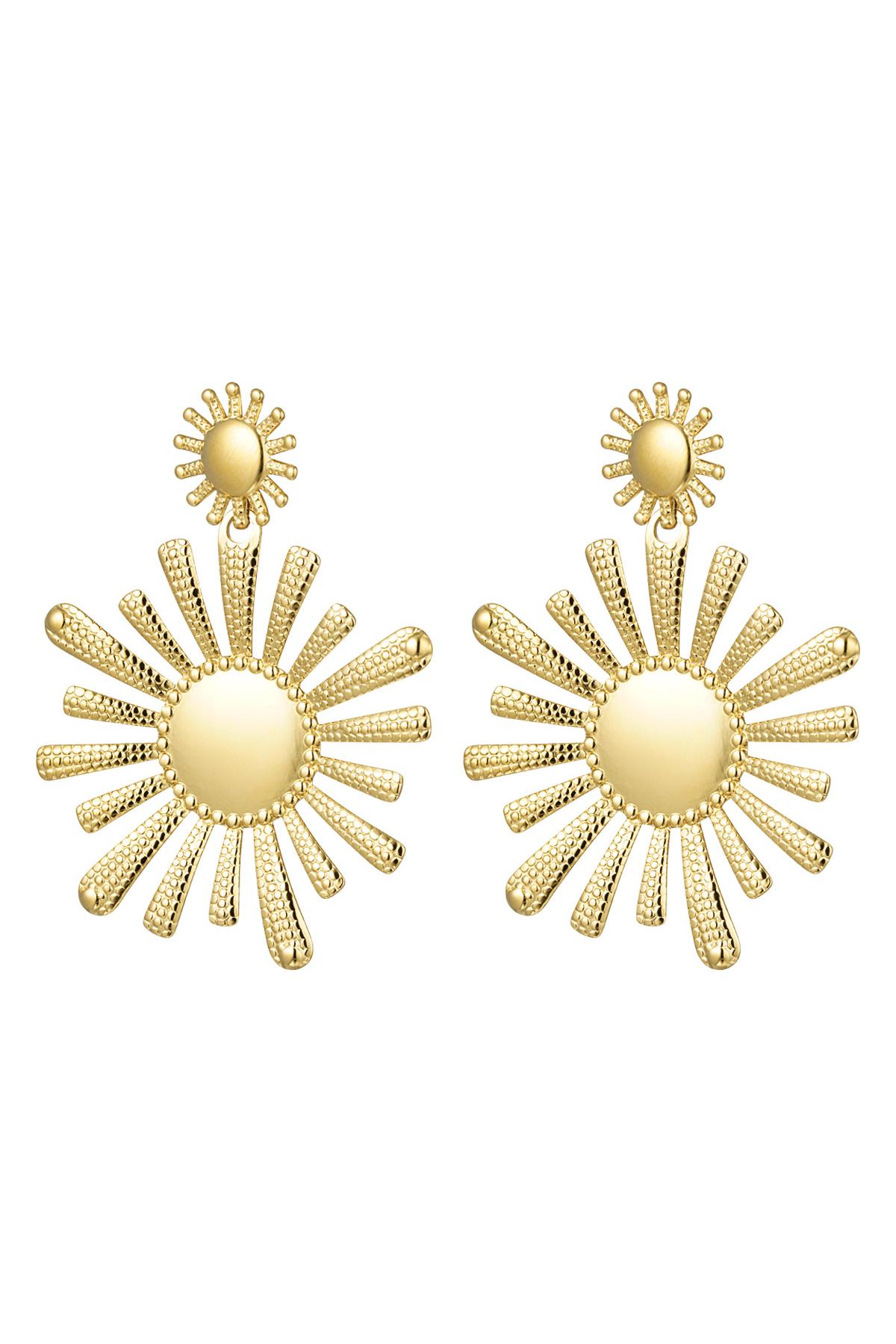 Earrings stainless steel flowers Gold h5 