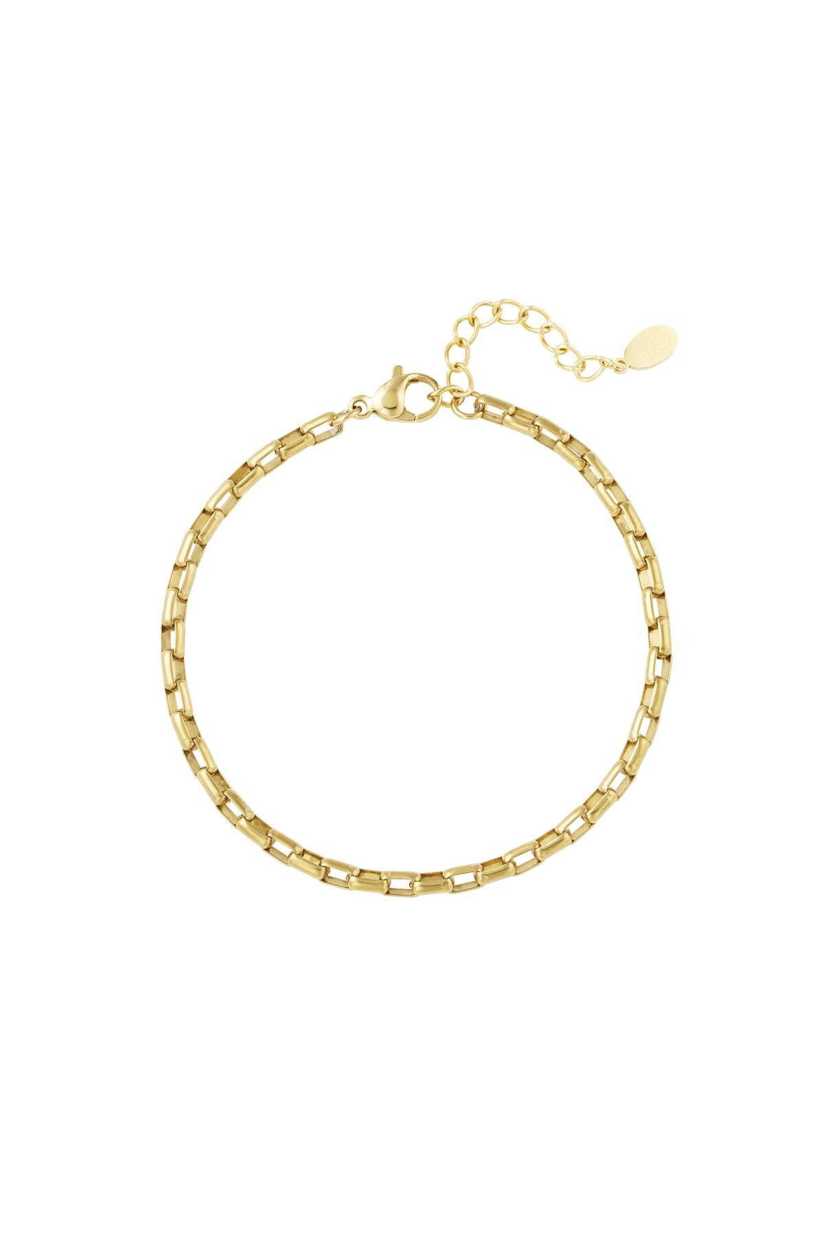 Square link bracelet Gold Stainless Steel h5 