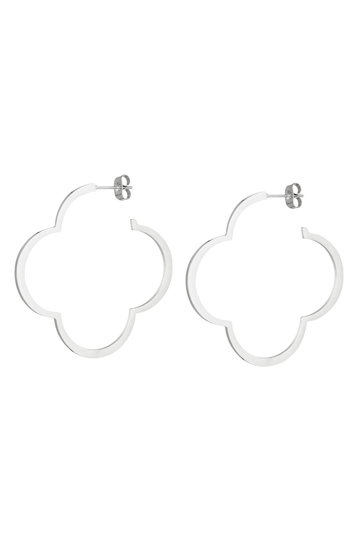 Clover earrings Silver Stainless Steel h5 