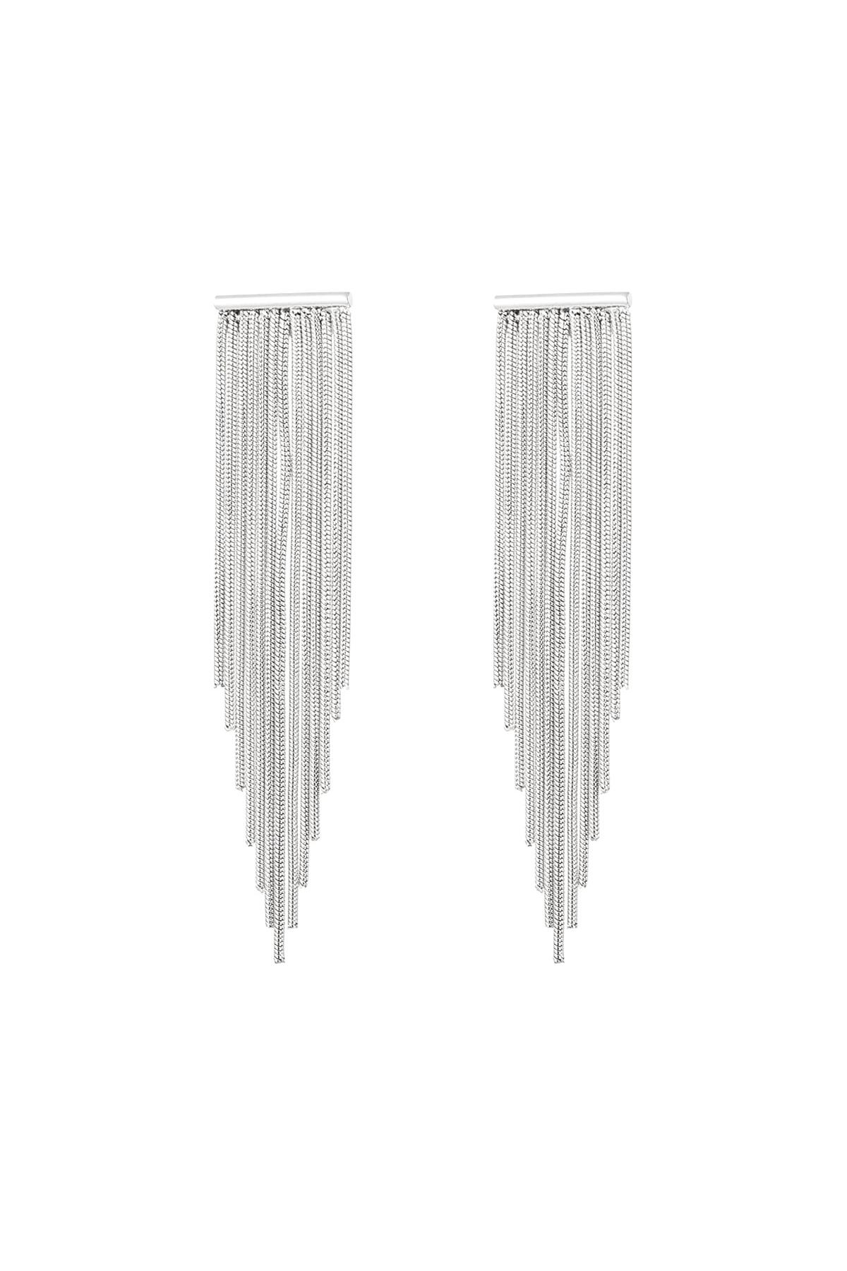 Statement earrings point Silver Stainless Steel 