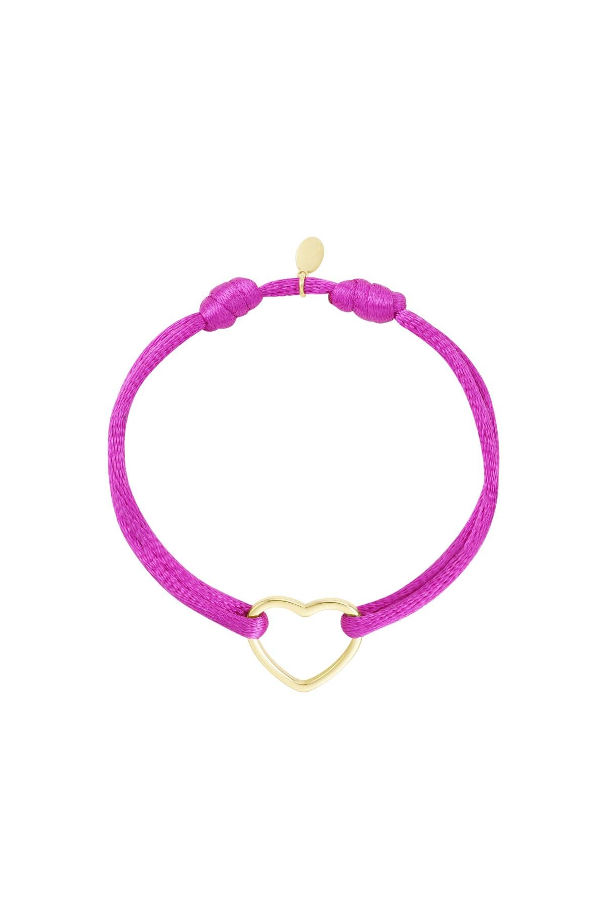 Fabric bracelet pink Fuchsia Stainless Steel 