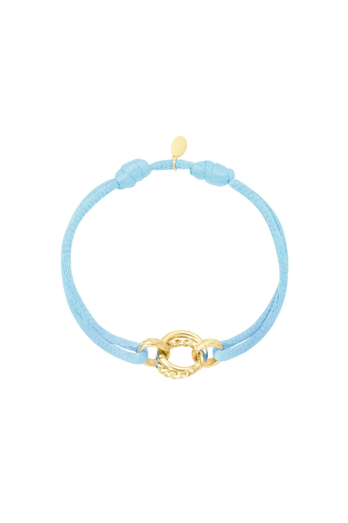 Fabric bracelet circle Light Blue Stainless Steel h5 