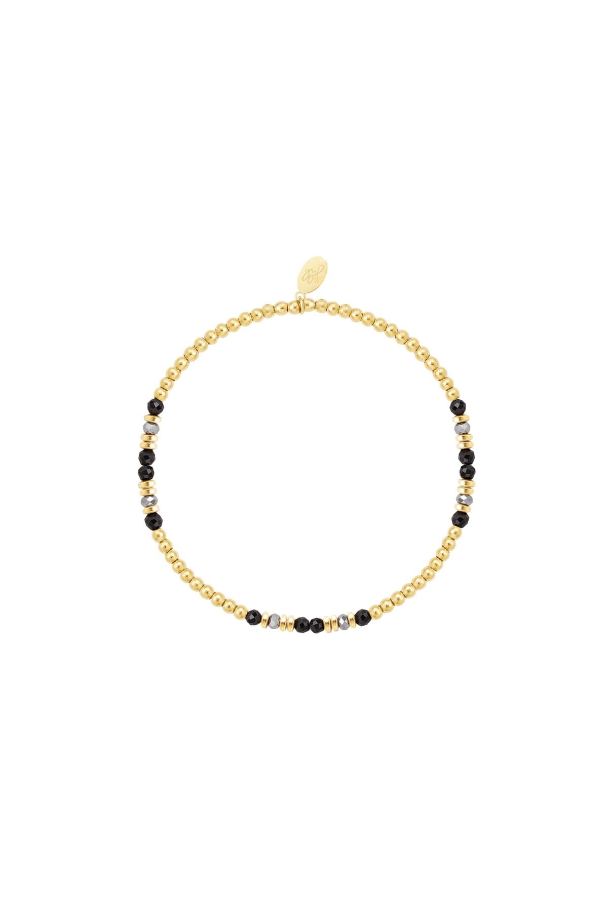 Beaded bracelet different beads - black - Natural stones collection Black & Gold h5 