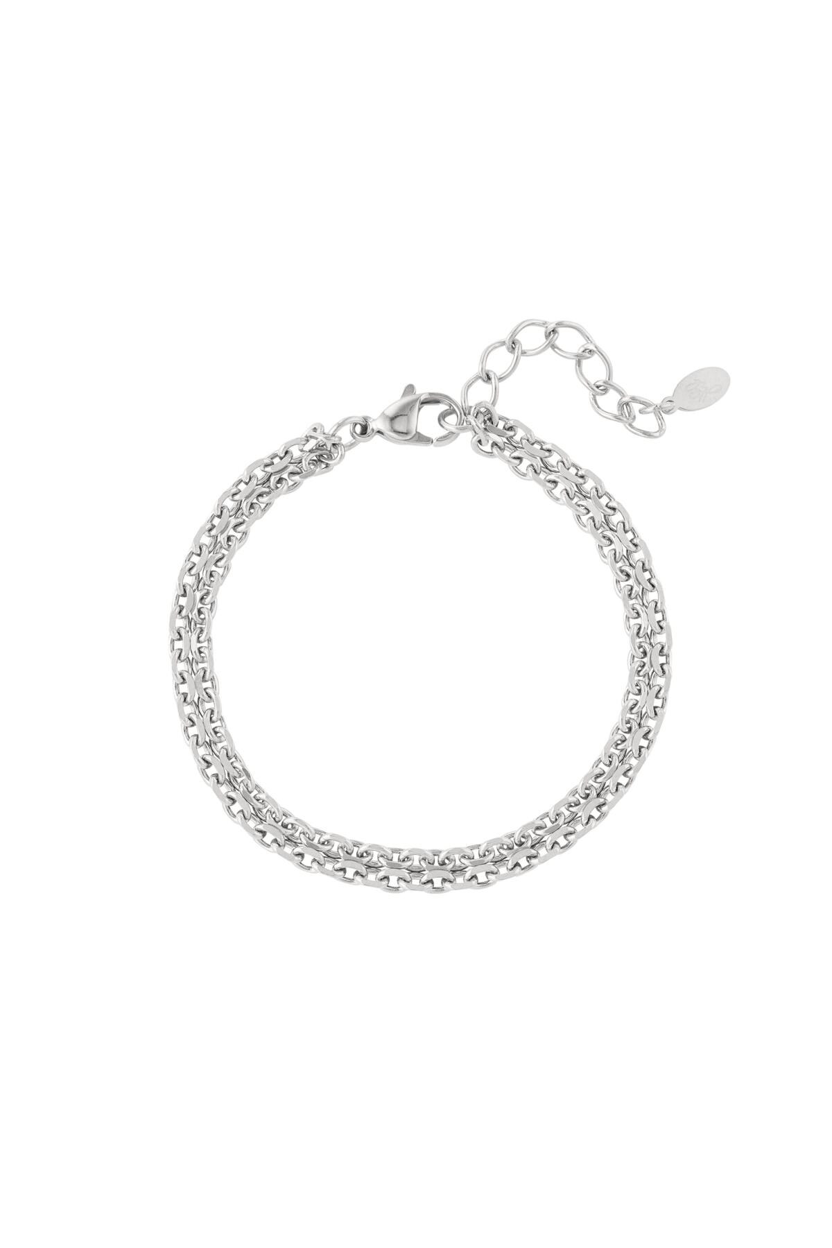 Bracelet wide links Silver Stainless Steel h5 