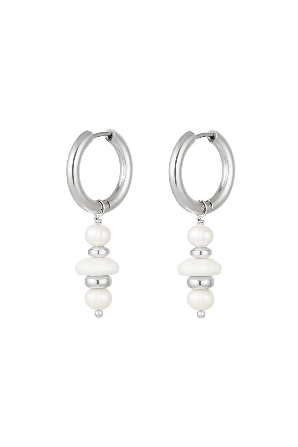 Earrings perfect pearls Silver Stainless Steel h5 