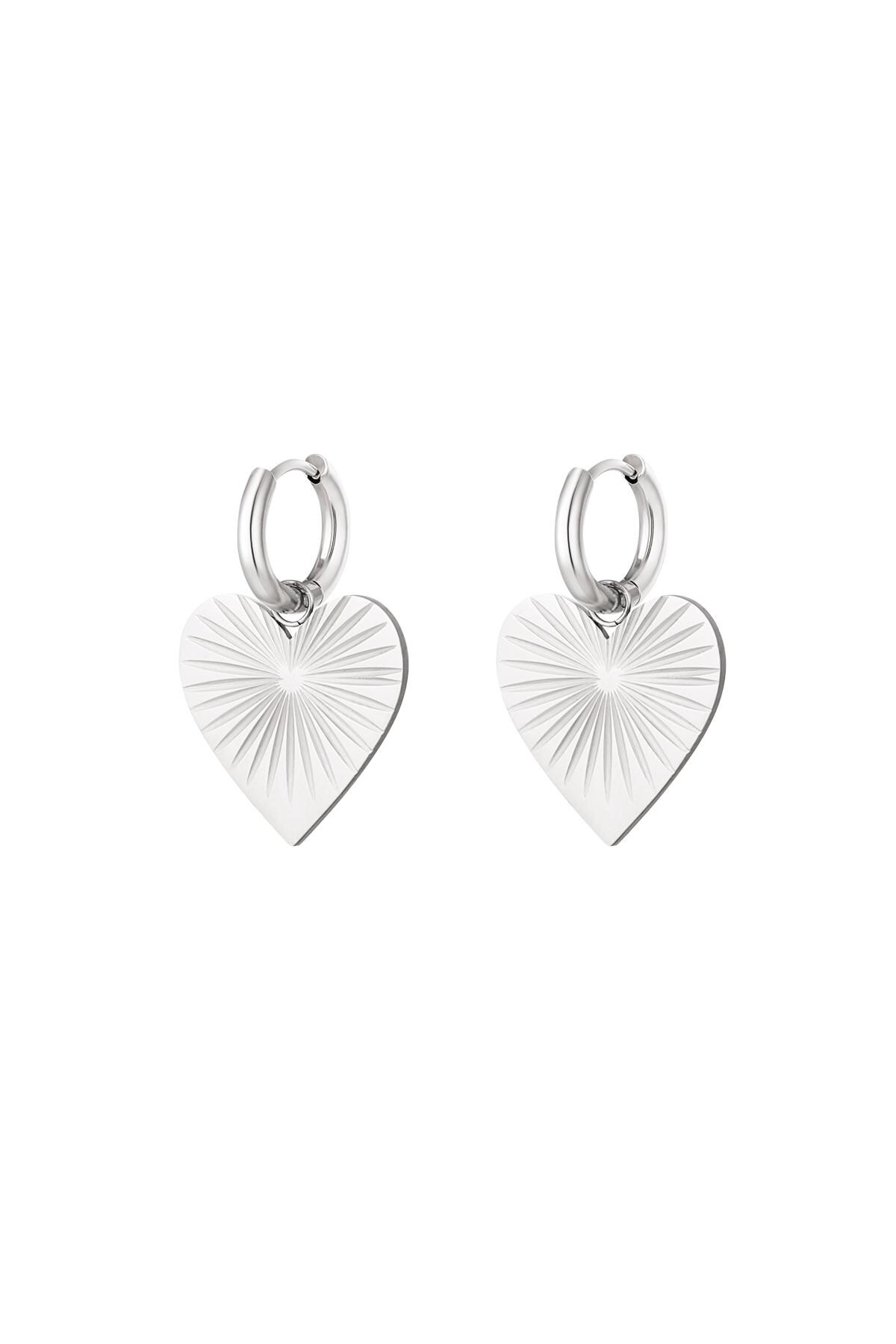 Earrings with heart Silver Stainless Steel 