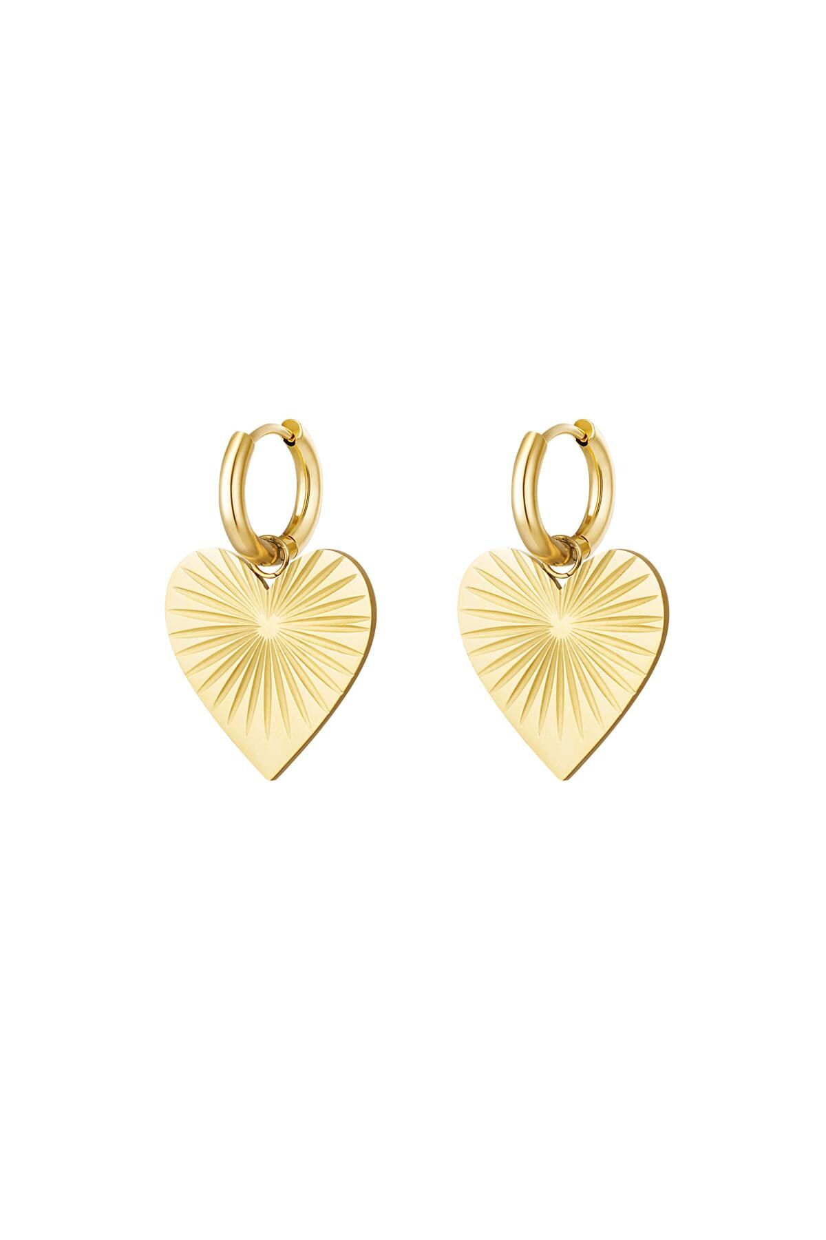 Earrings with heart Gold Stainless Steel h5 