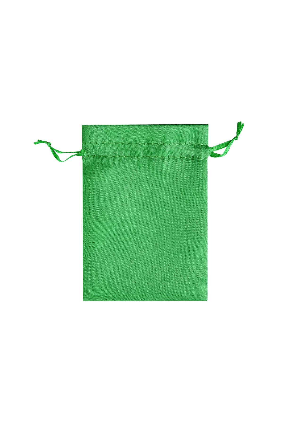 Jewelery bags satin small - green Polyester h5 