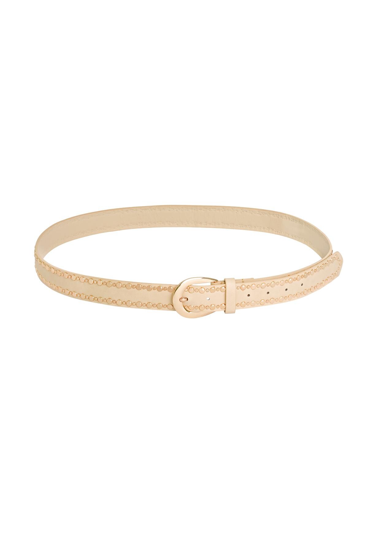 Belt Fabulous Stud Beige PU h5 