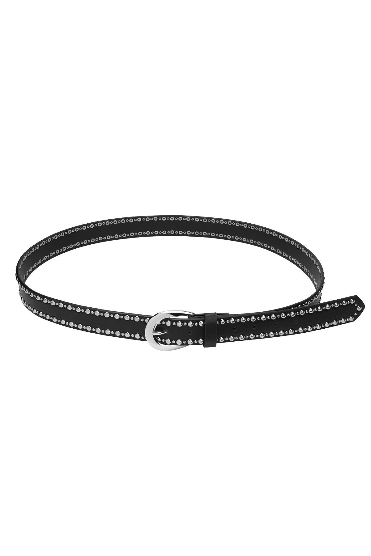 Black & Silver / Belt Fabulous Stud Black & Silver PU 