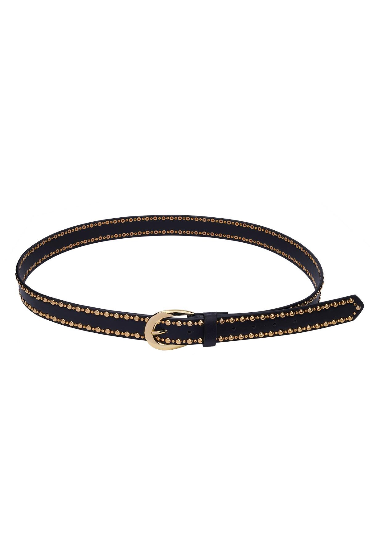 Black & Gold / Belt Fabulous Stud Black & Gold PU Picture2