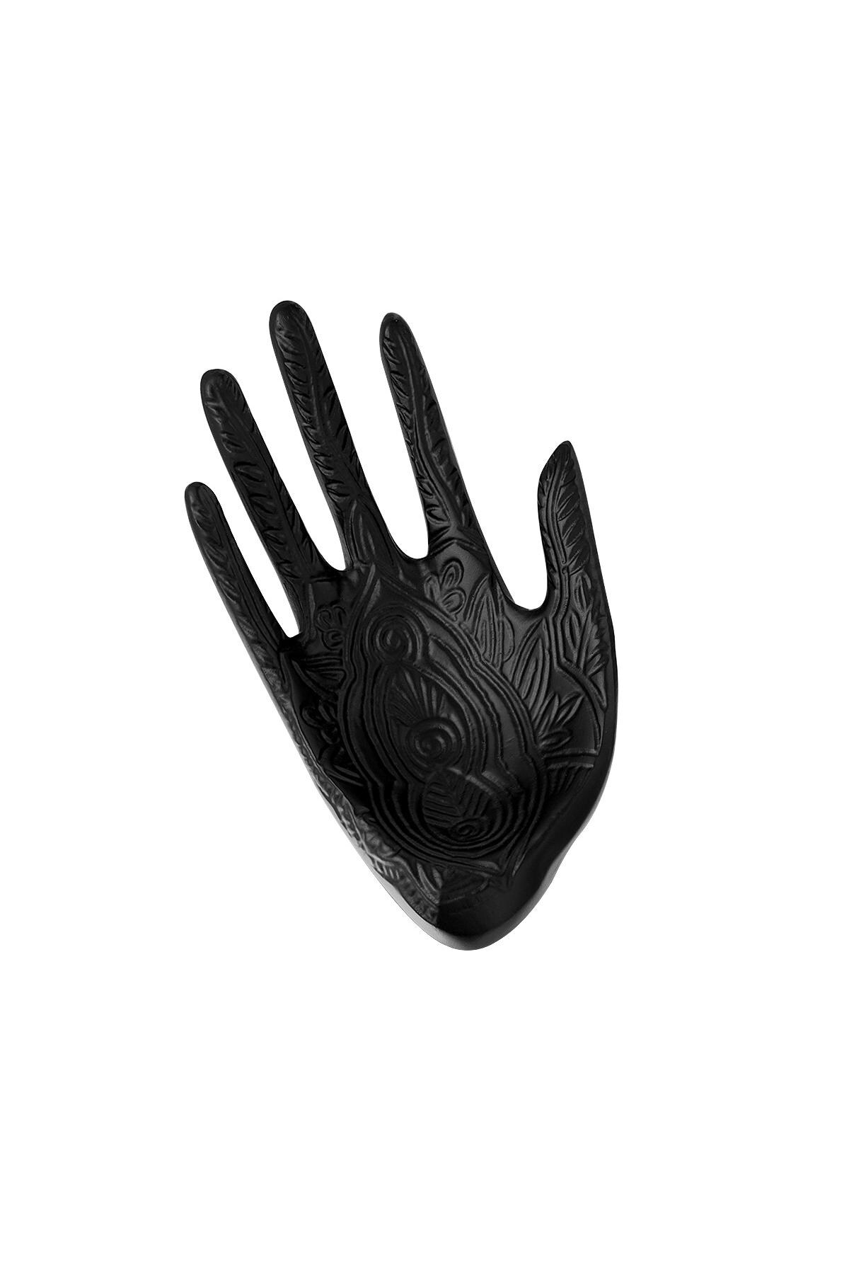 Black / Decorative jewelry tray hand with engraved pattern Black Resin Picture2