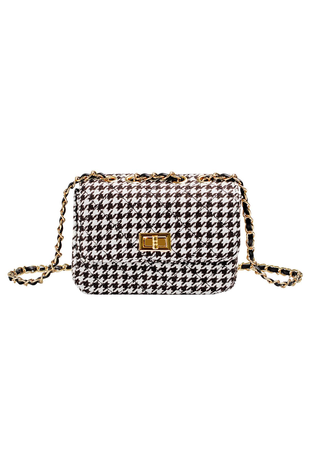 Black & White / Checkered bag with metal strap and closure Black & White Polyester 