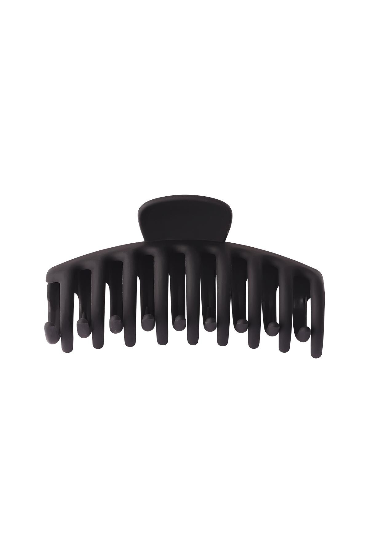 Big hair clip matte finish Black Plastic h5 