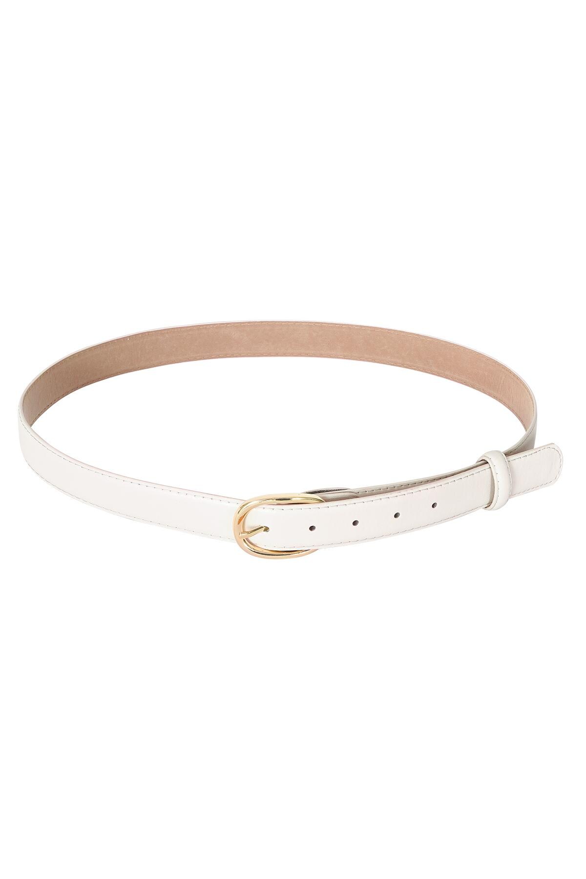 Ceinture en cuir PU Blanc cassé Polyuréthane h5 