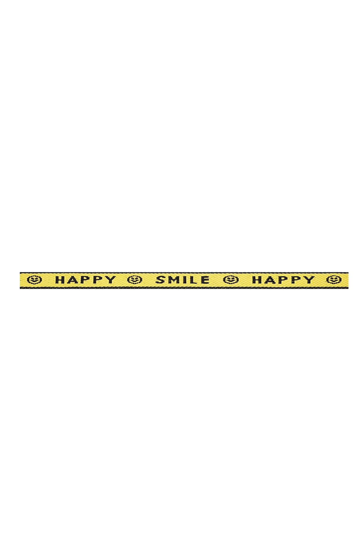 Bracelet ribbon Happy Smile Yellow Polyester 