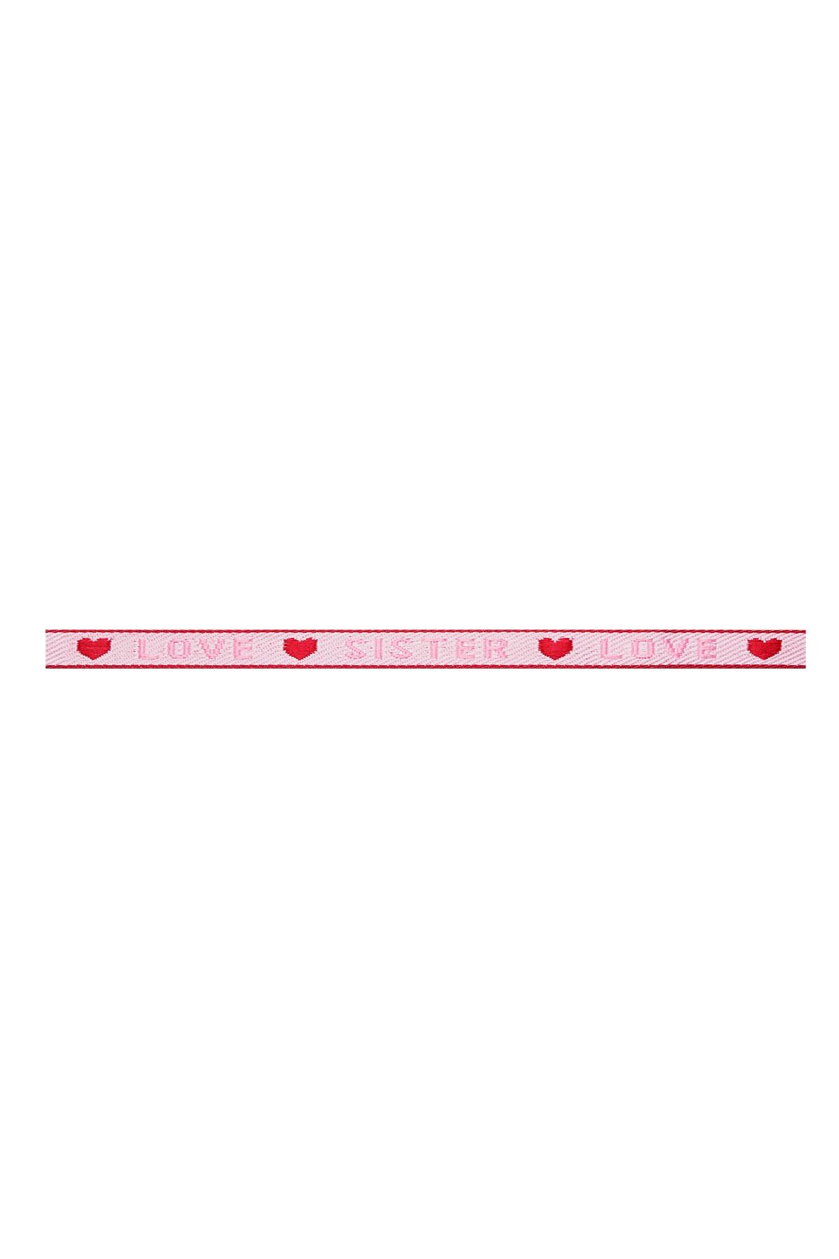 Armbandband Sister love Rosa Polyester h5 