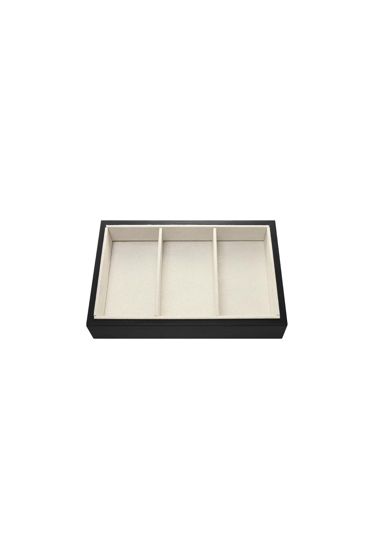 Jewelry tray 3 cushions Black & Beige Wood 