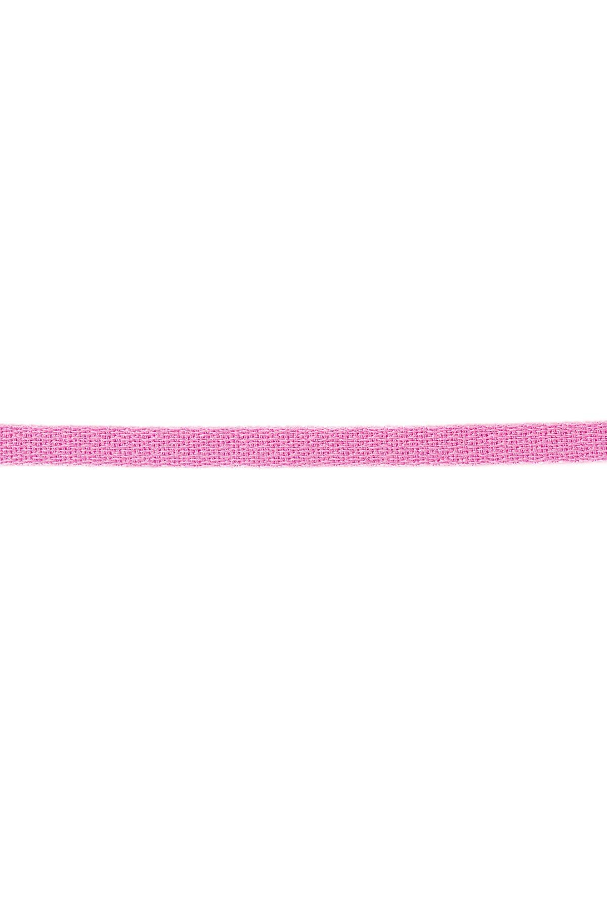 Bracelet ribbon solid color Pink Polyester h5 