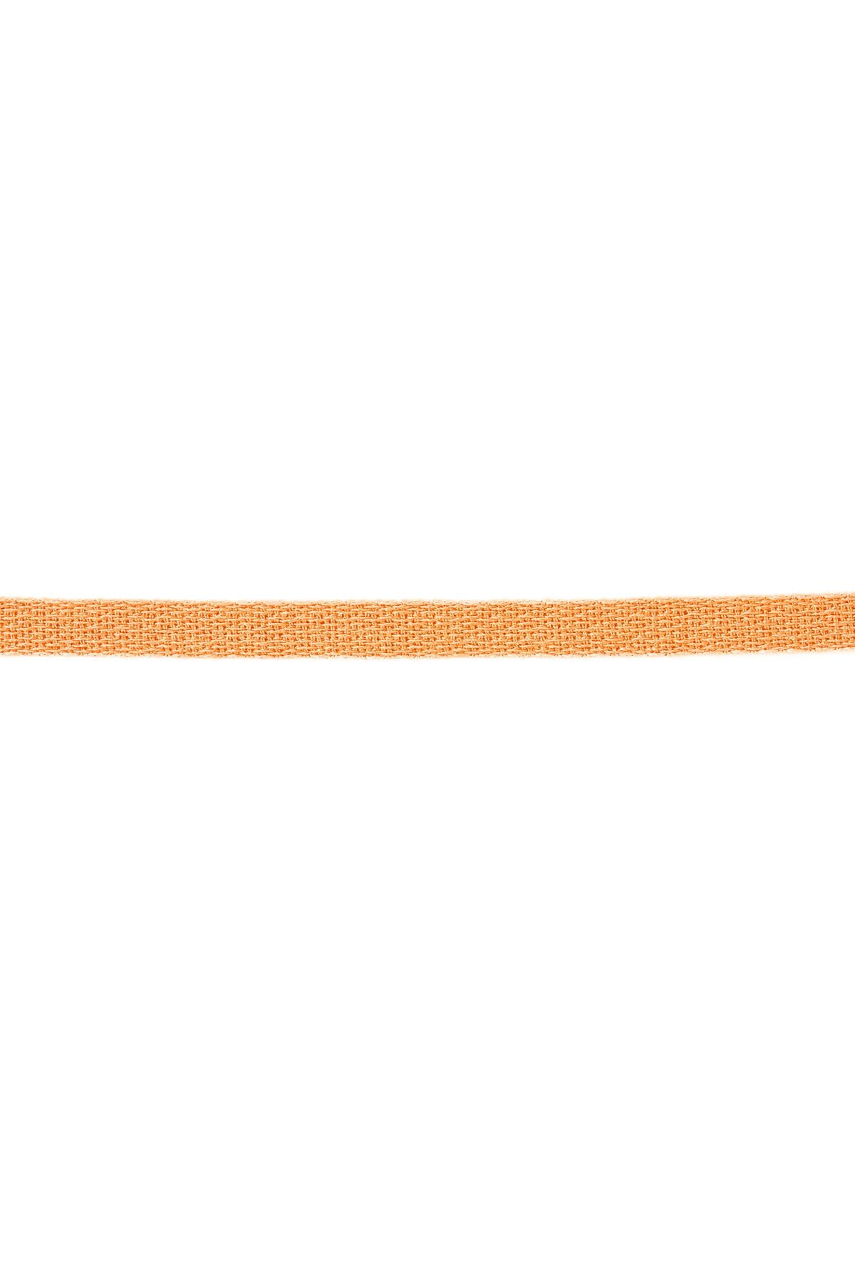 Bracelet ribbon solid color Orange Polyester h5 