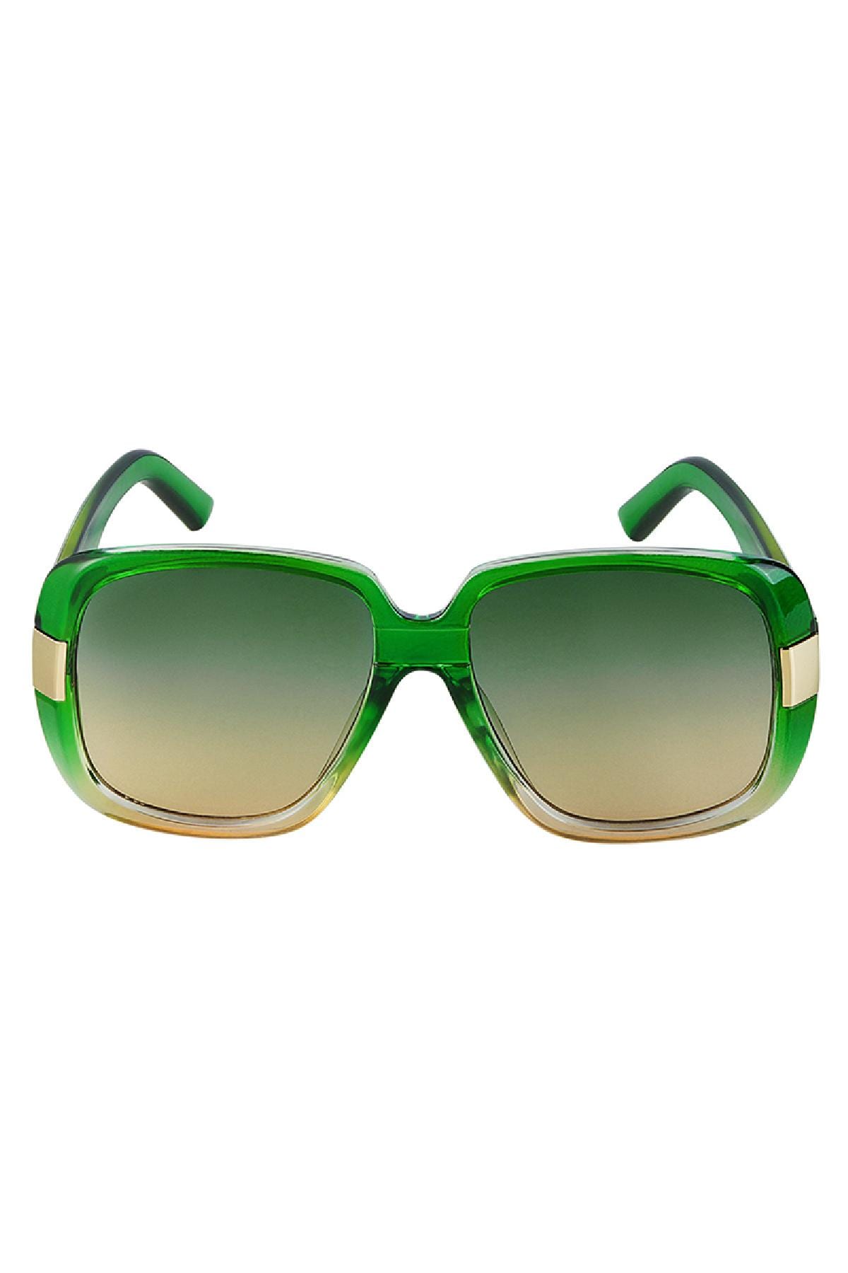 Gafas de sol básicas con detalles dorados Verde PC One size h5 Imagen3