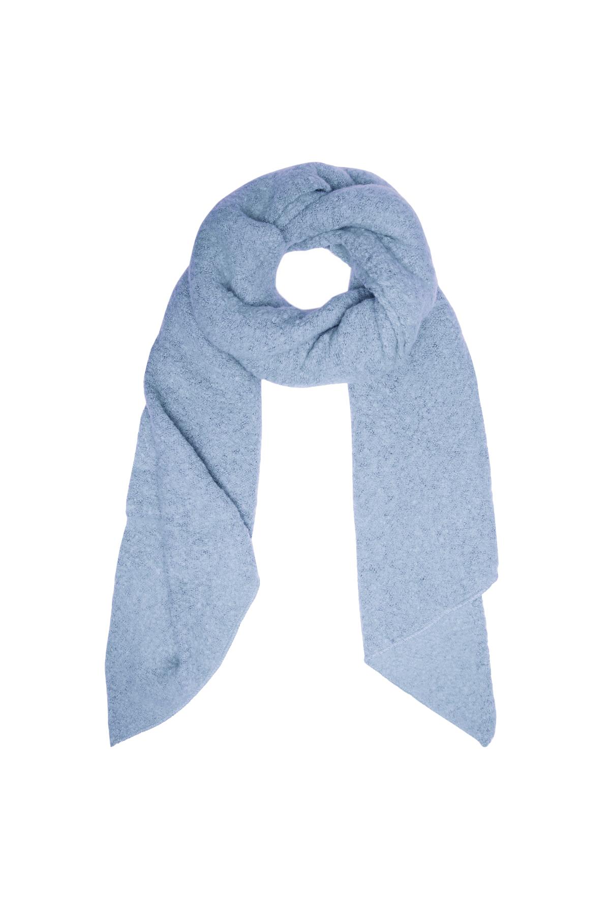 Soft winter scarf light blue Polyester h5 