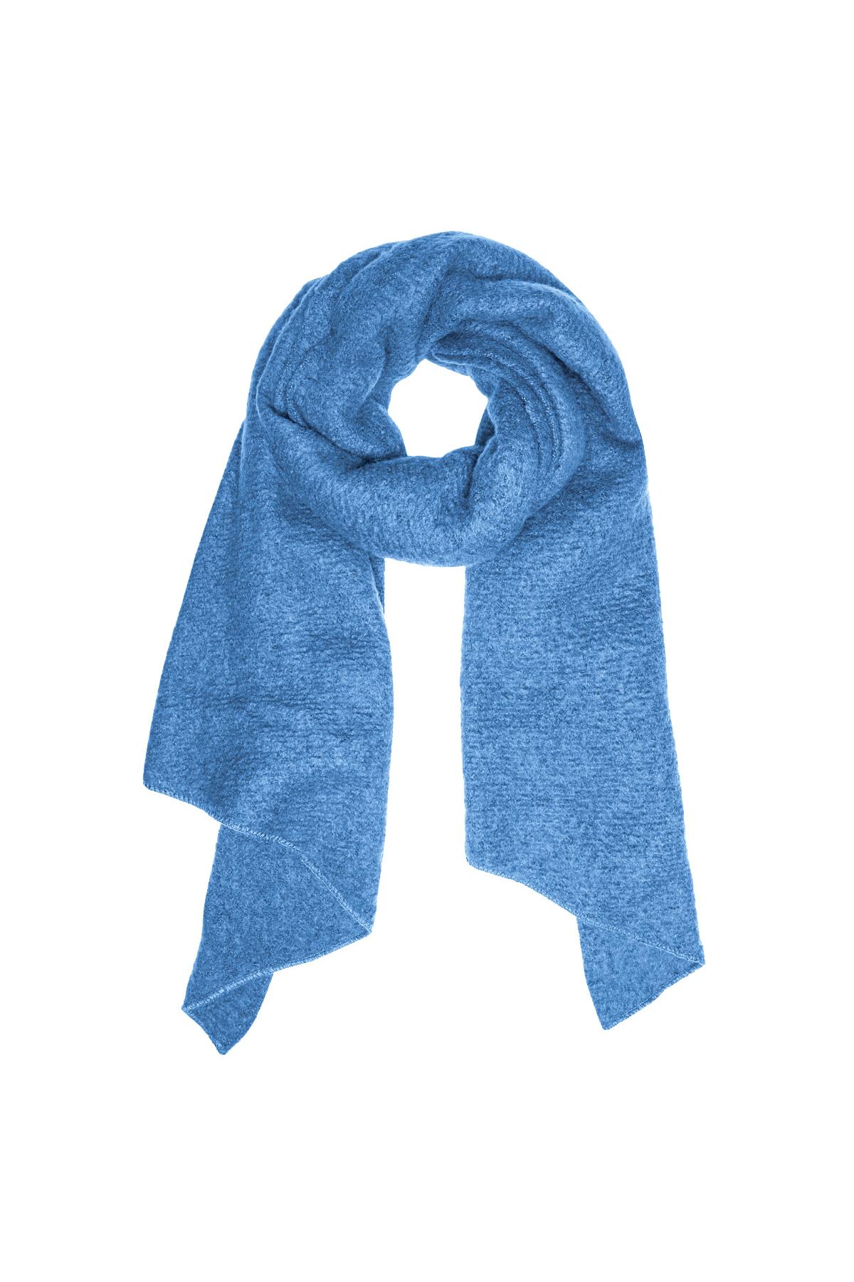 Soft winter scarf blue Polyester h5 