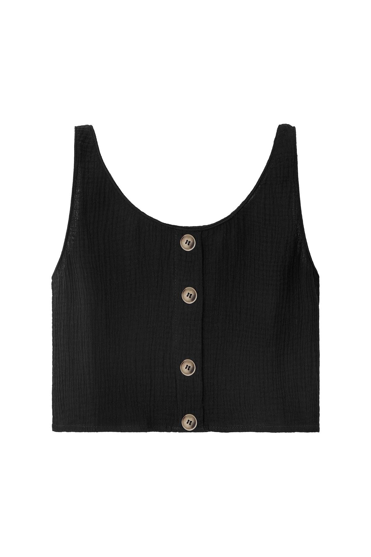 Button up crop top Black L h5 