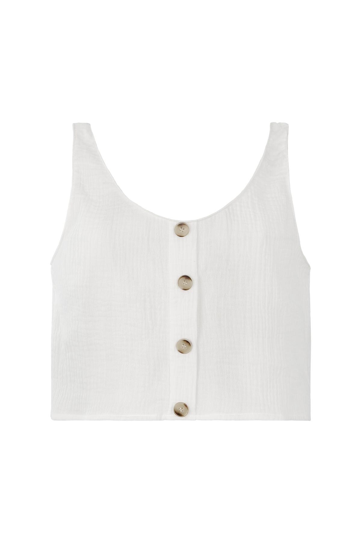 Button up crop top White L 