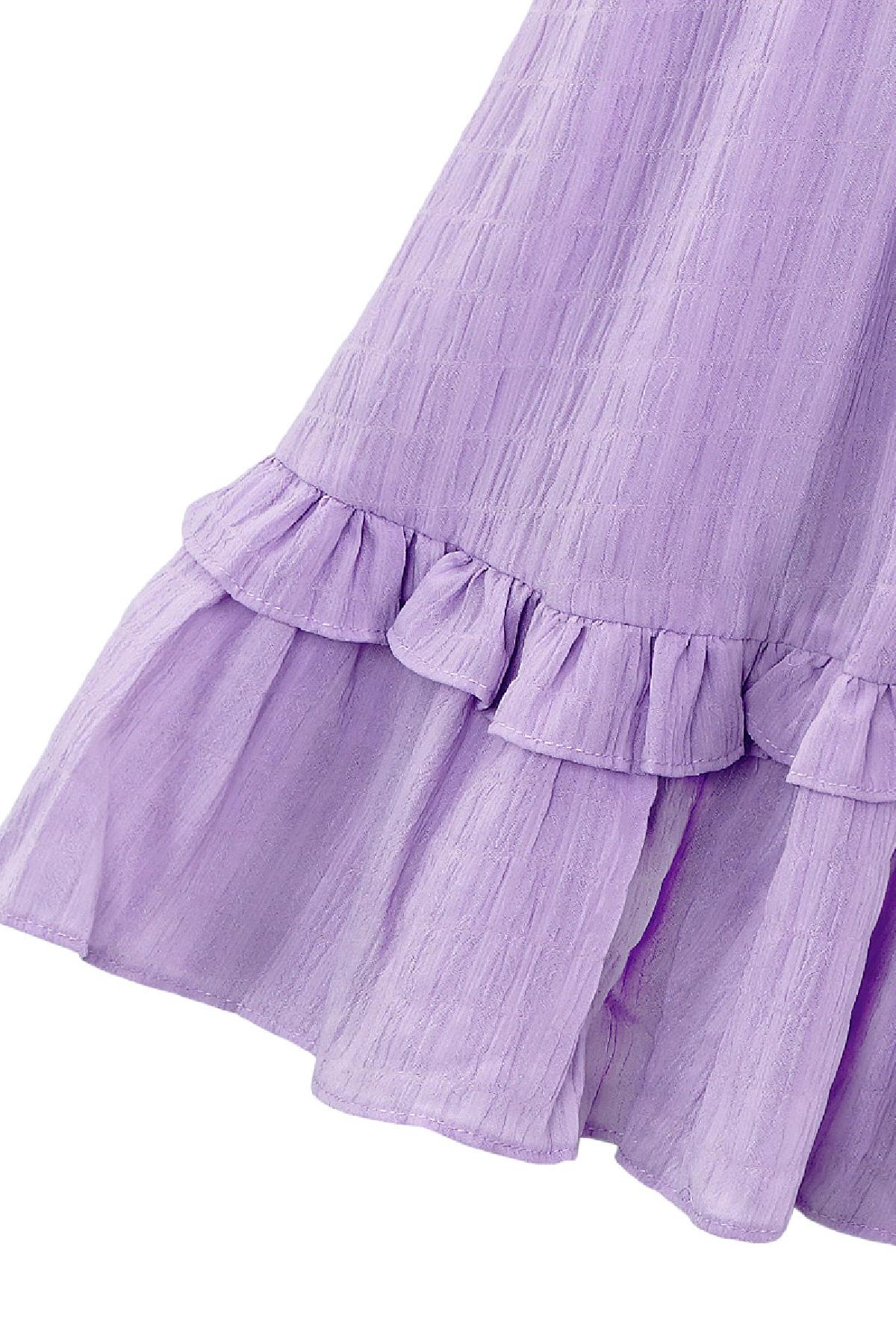 Ruffle dress with bow Purple S h5 Picture6