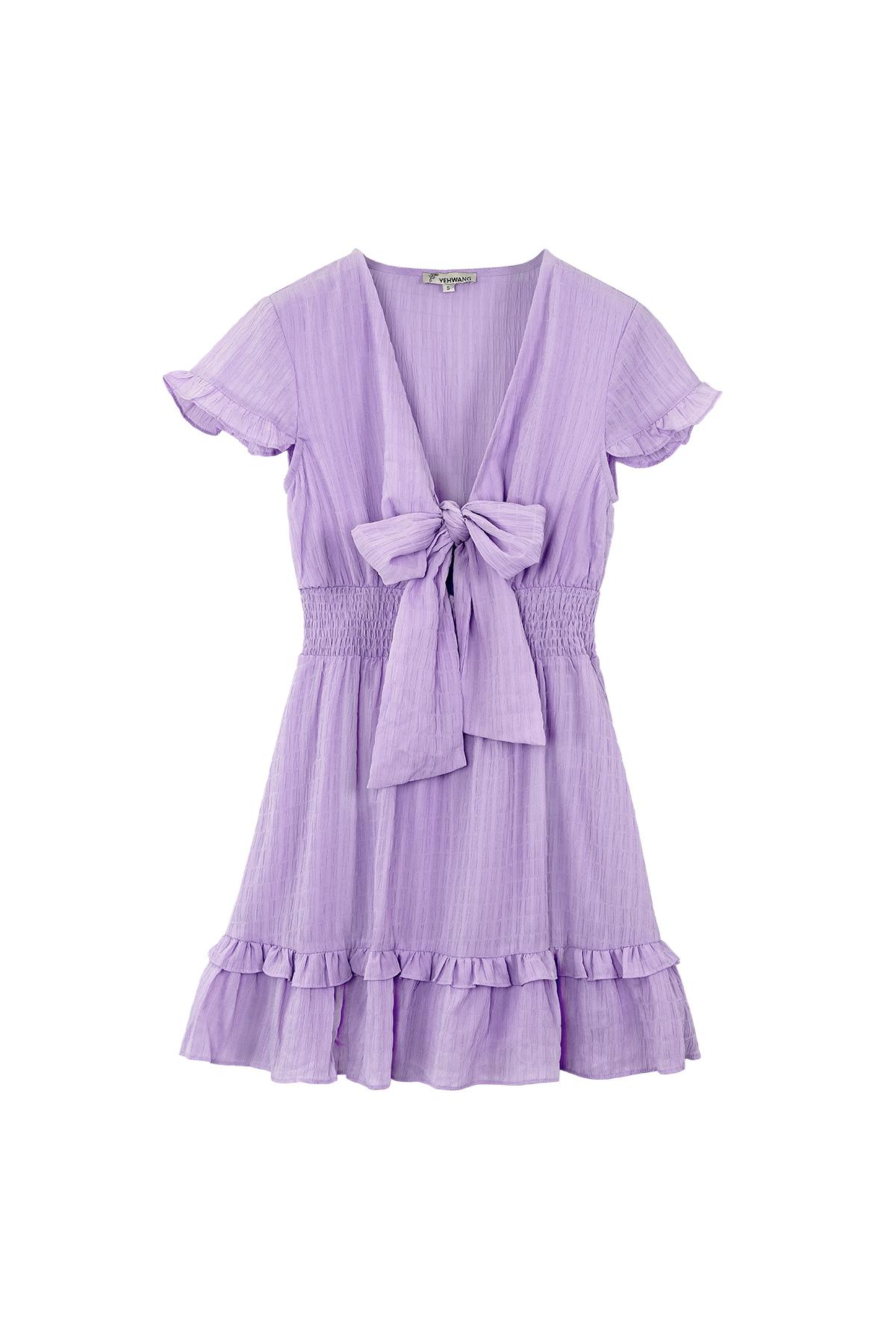 Ruffle dress with bow Purple S h5 