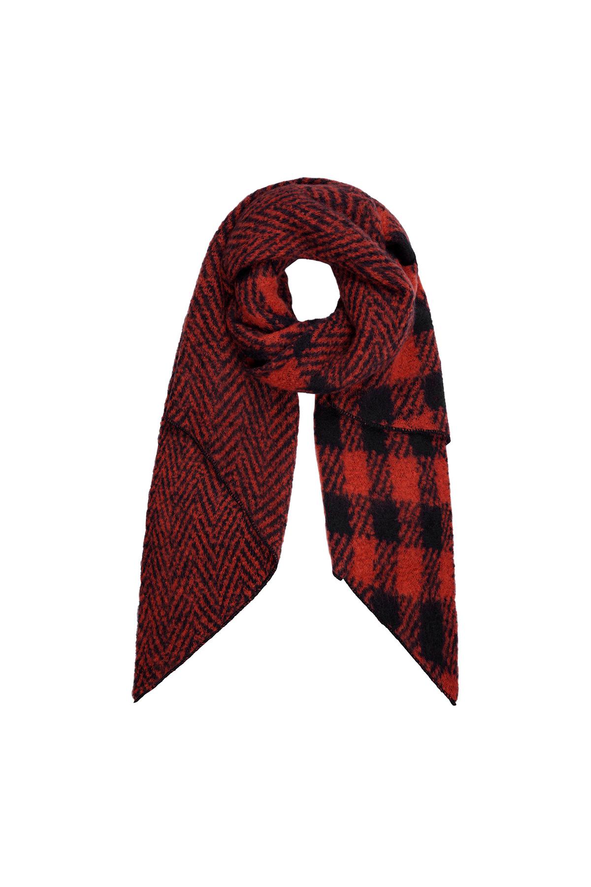 Checkered scarf Orange Polyester h5 