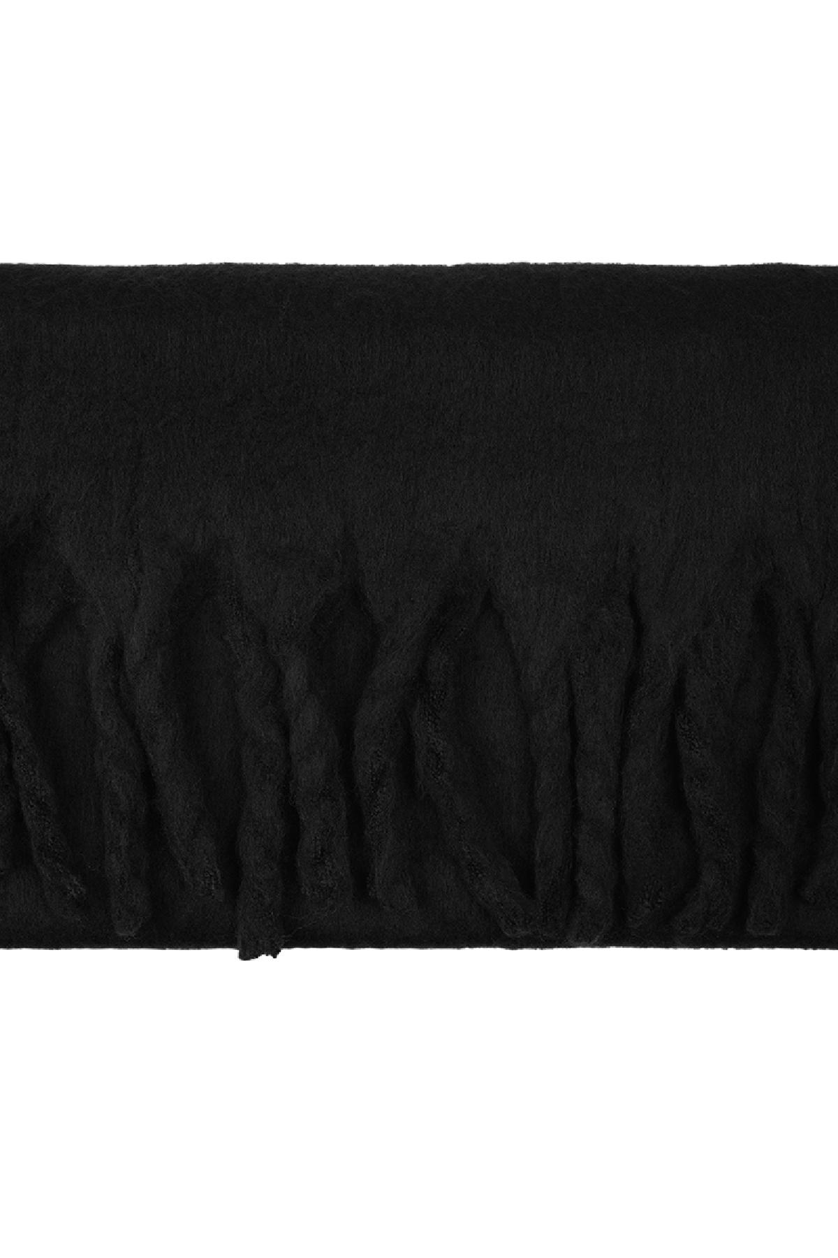 Winter scarf solid color Black Polyester h5 Picture4