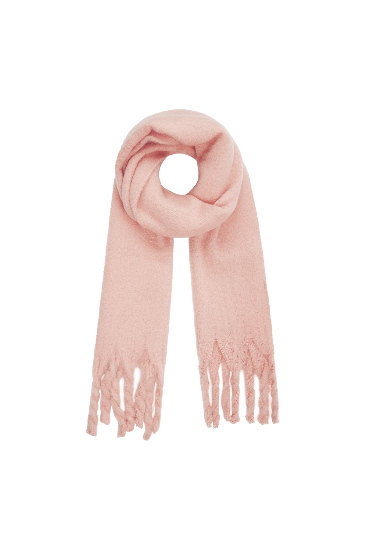 Winter scarf solid color Pink Polyester