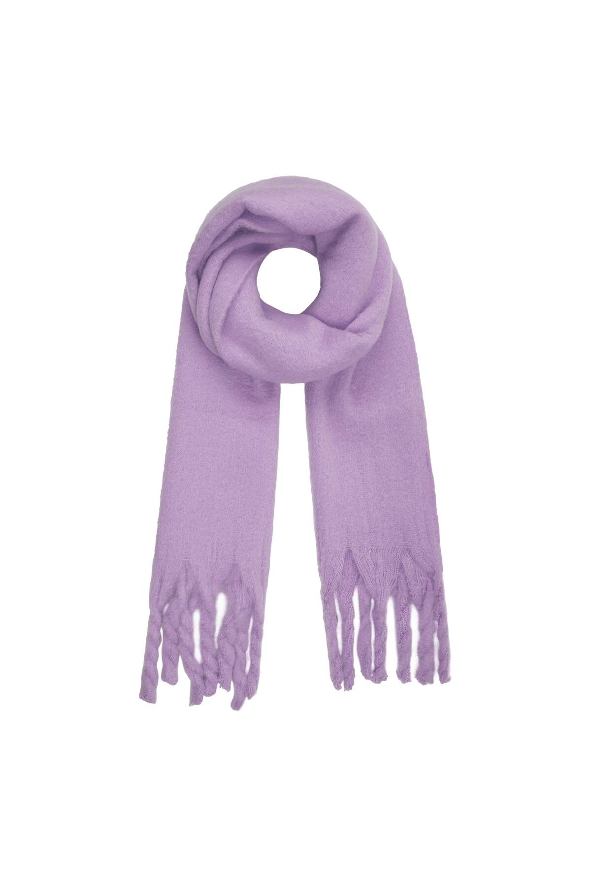 Winter scarf solid color Purple Polyester 