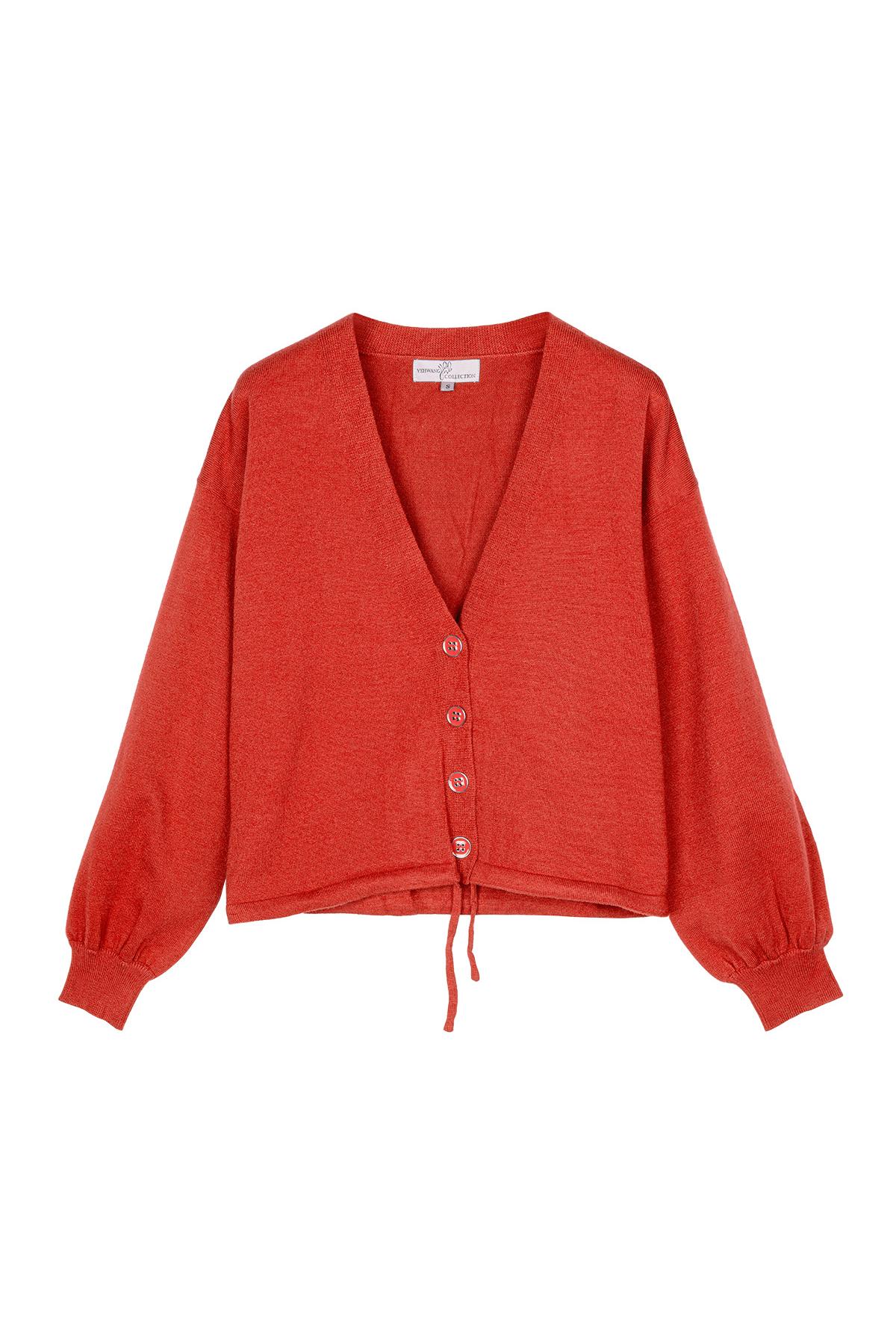 Cropped boxy cardigan Orange S h5 