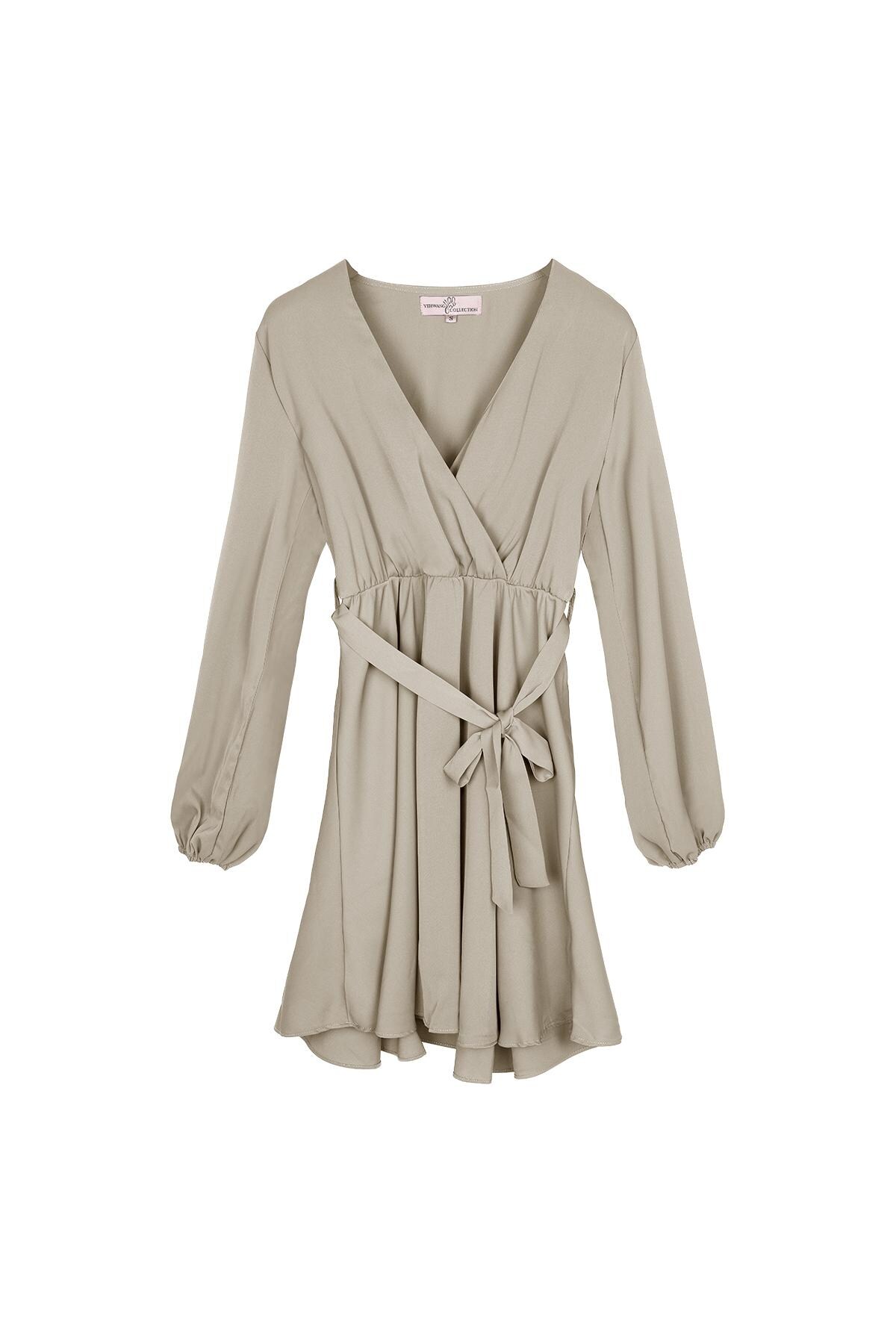 Chiffon dress Beige L h5 