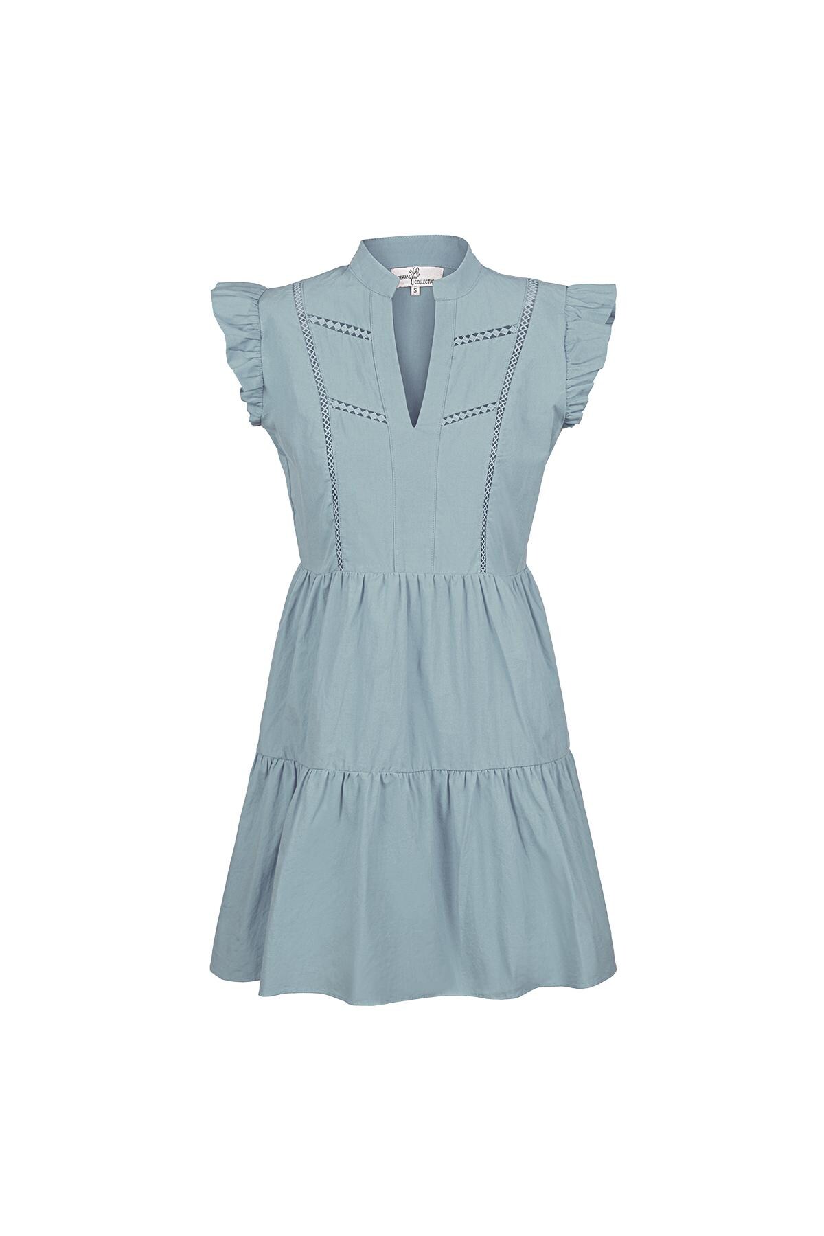 Ruffle dress Blue S h5 