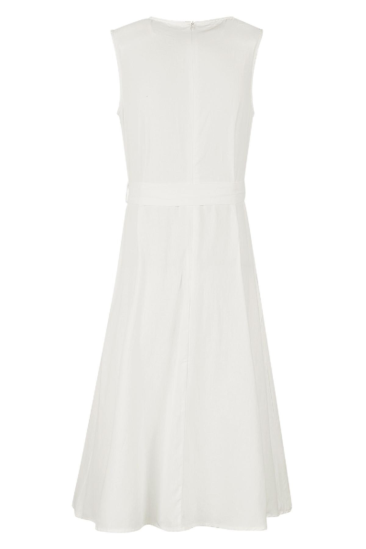 Cotton dress with pockets Off-white XL Picture5