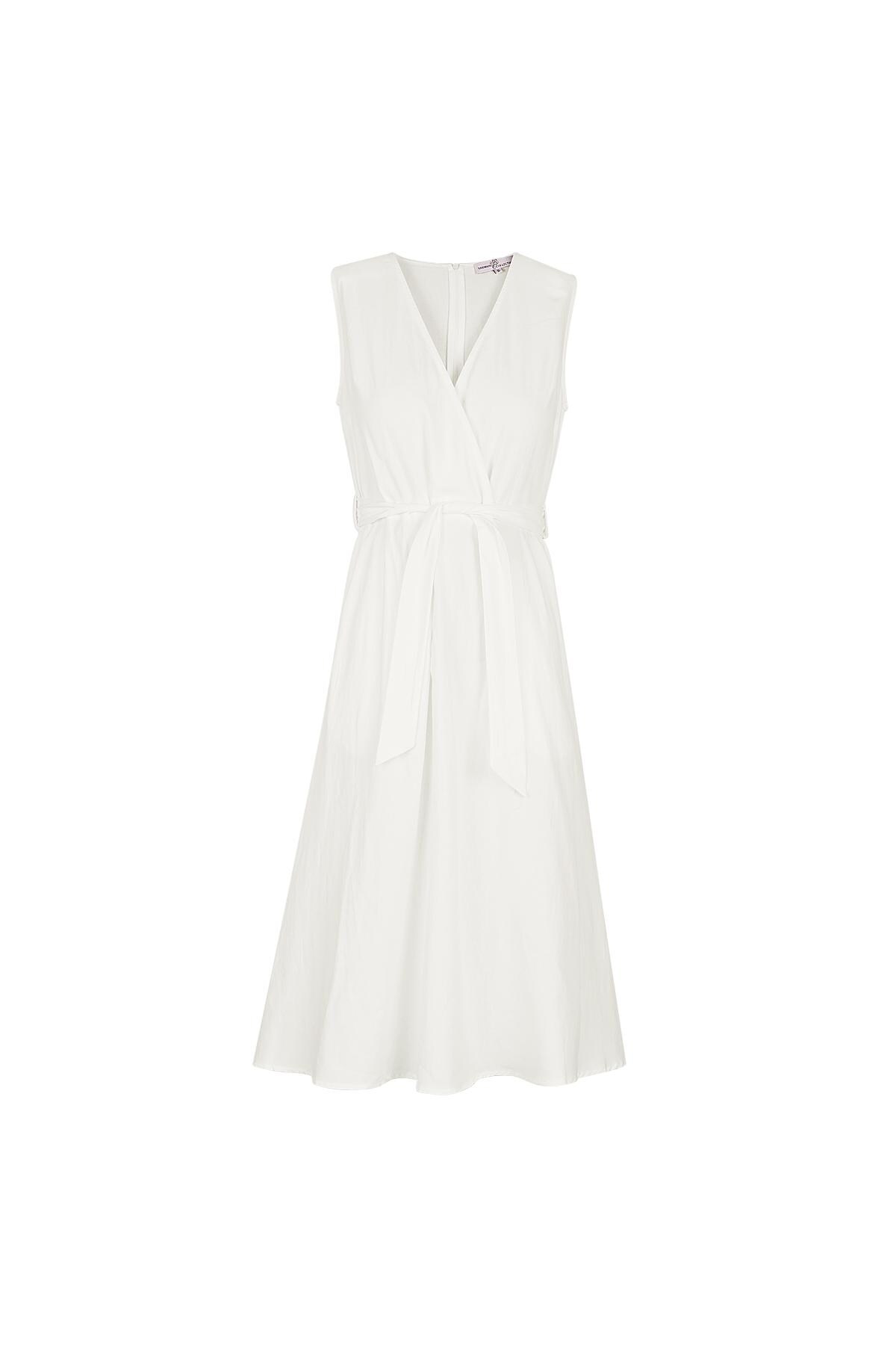 Cotton dress with pockets Off-white XL h5 