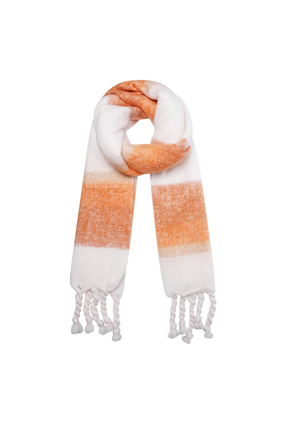 Winter scarf with ombré effect orange Polyester h5 