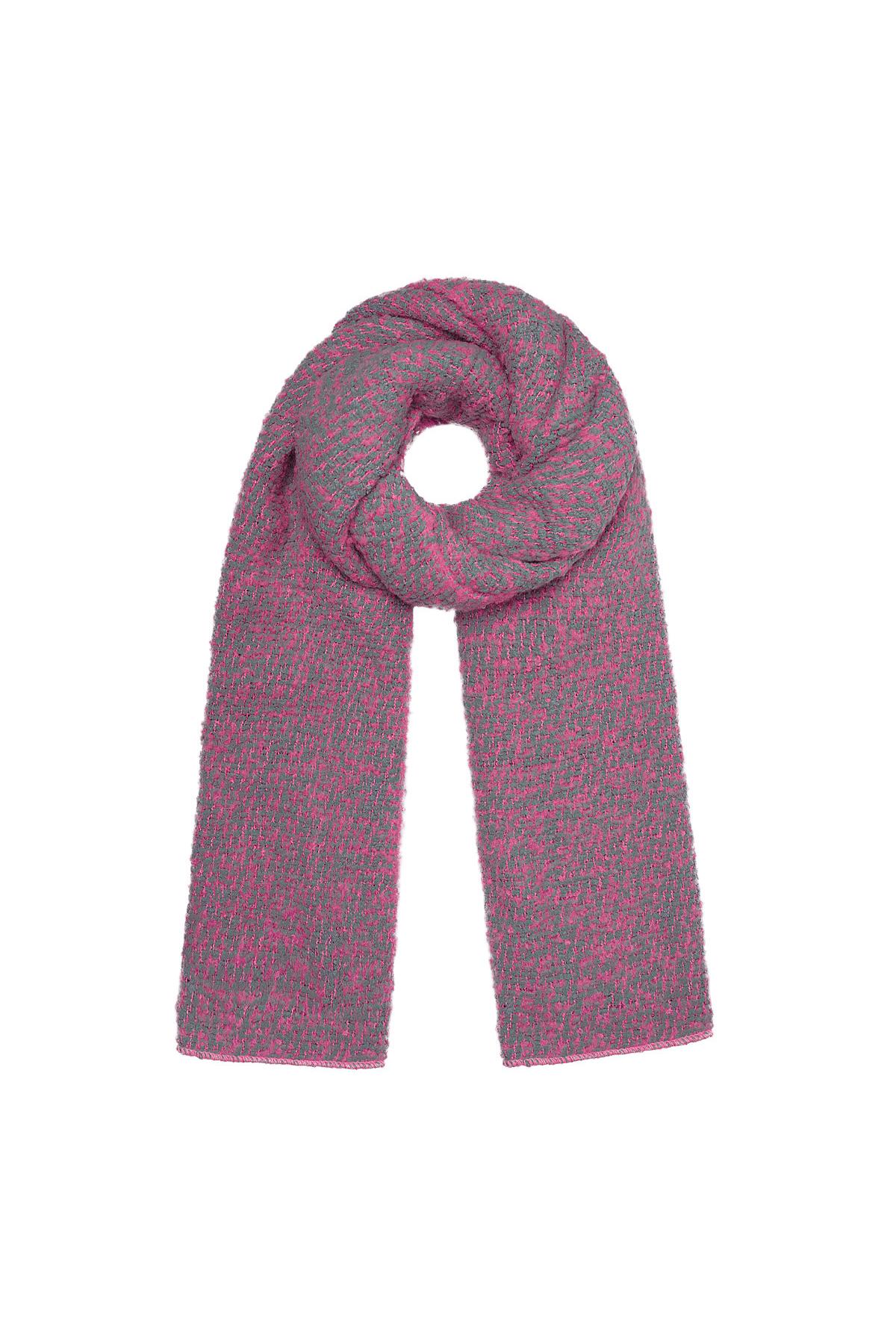 Scarf with relief fabric pink/grey Polyester 