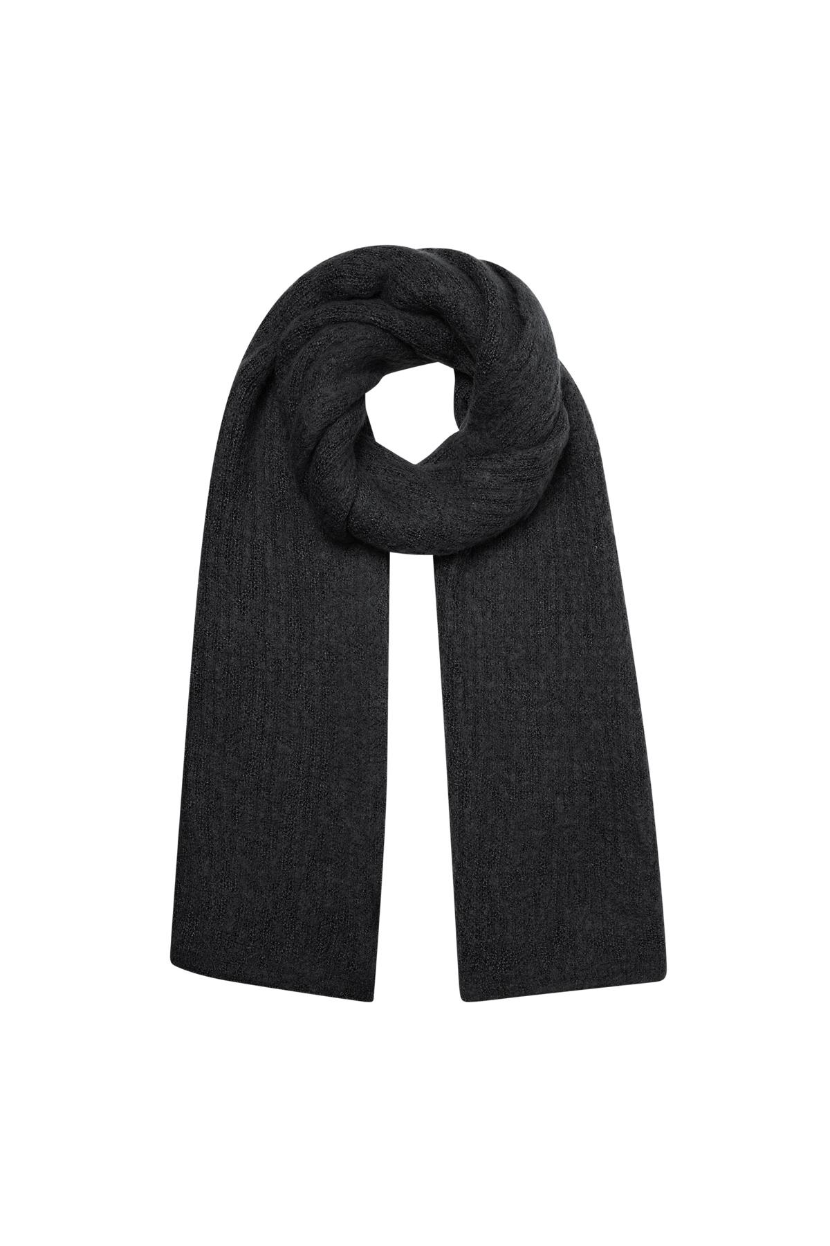 Scarf knitted plain - black 