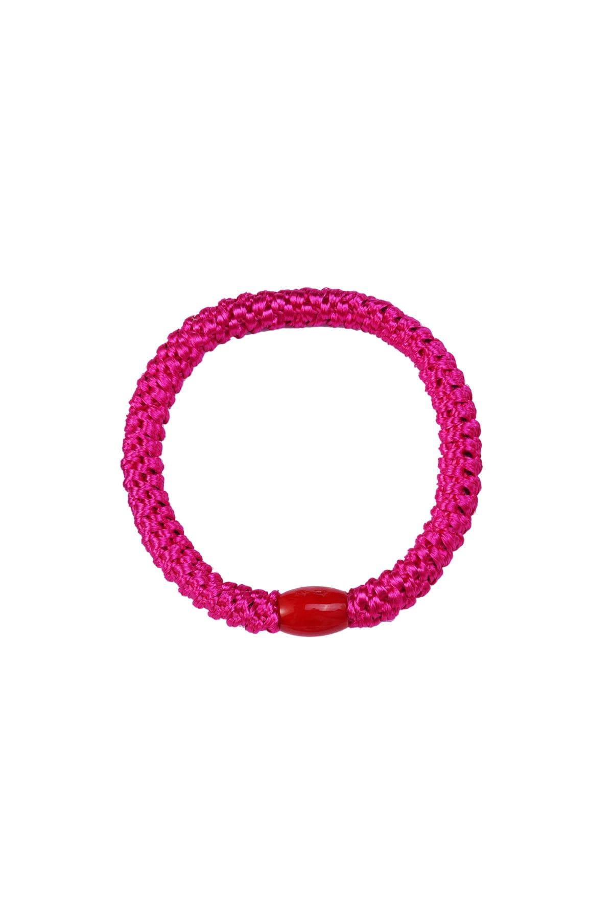 Hair tie bracelets 5-pack Fuchsia Polyester h5 