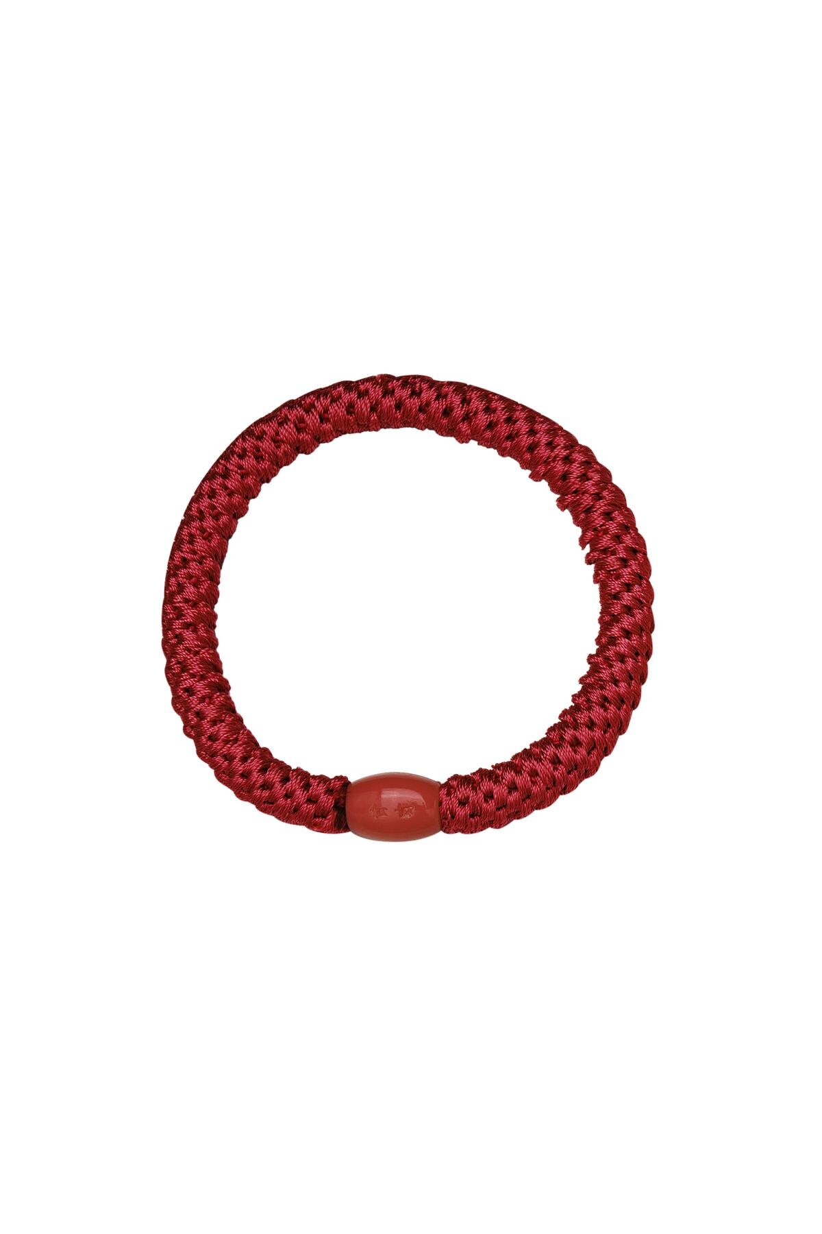 Hair tie bracelets 5-pack Burgundy Polyester h5 