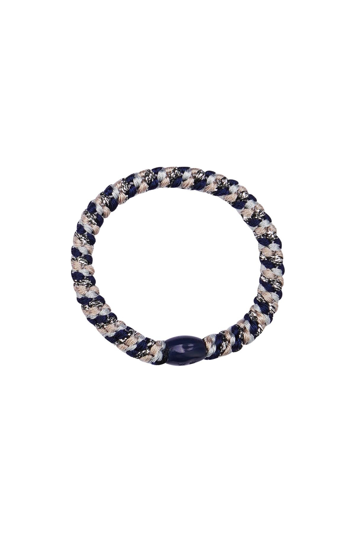 Hair tie bracelets 5-pack Dark Blue Polyester 