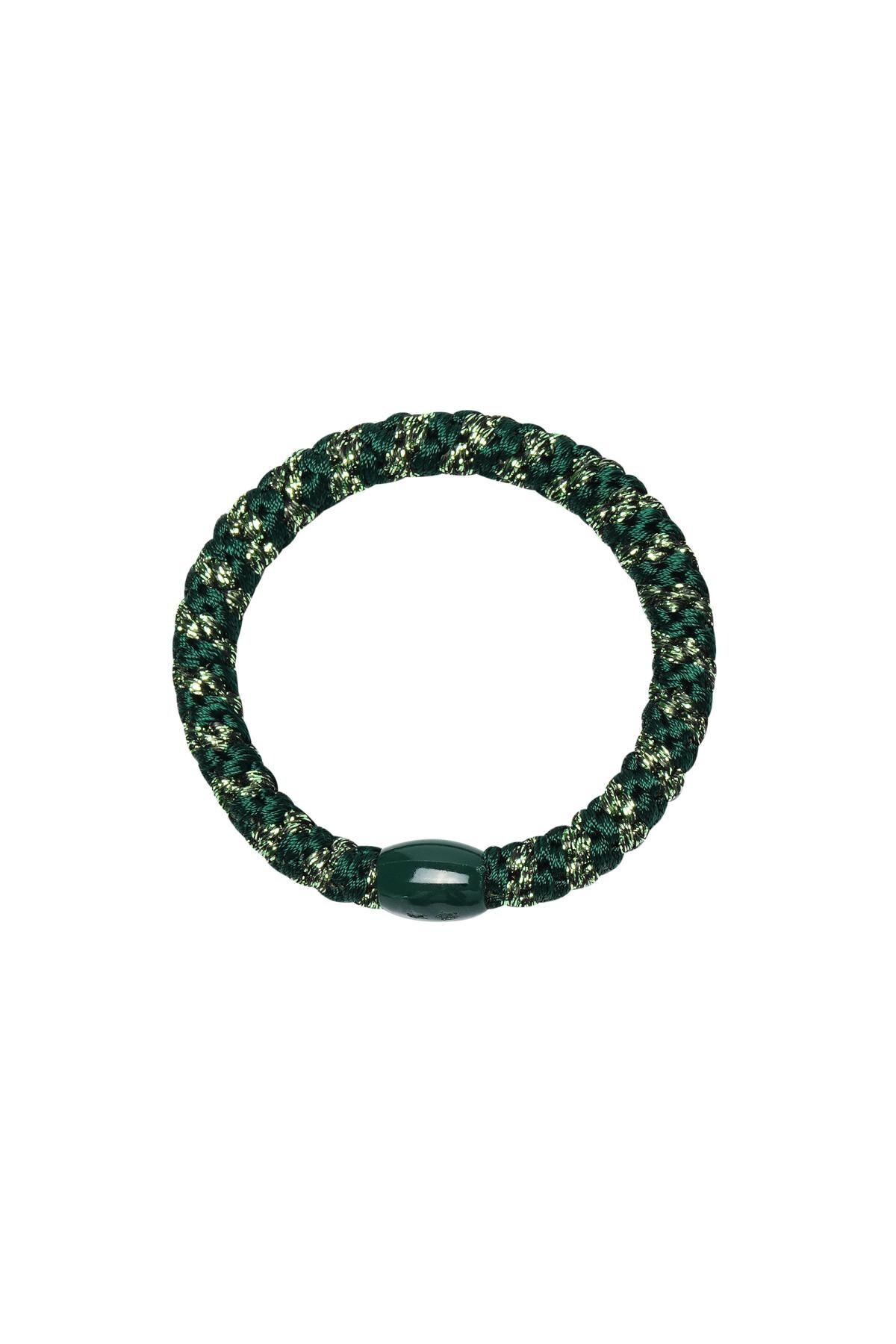 Hair tie bracelets 5-pack Dark green Polyester h5 